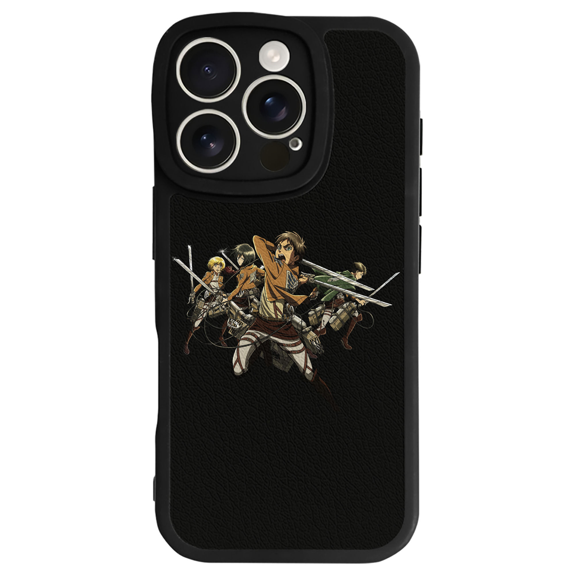 （画像用） 進撃の巨人 エレン･イェーガー Attack on Titan Eren Jäger 【iPhone 16シリーズ対応】シリコンスマホケース（レザー調） 材質：シリコン